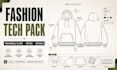 create fashion tech pack, clothing tech pack and technical flat sketch