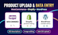 upload products on woocommerce, shopify and wordpress store