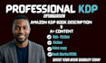 write amazon a content kdp book description sales copy blurb html ghostwriter