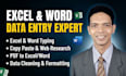 be your expert virtual assistant for excel and word data entry