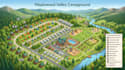 create rv park map, caravan park map, campground amenity map, campsite map svg