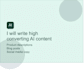 write high converting ai content and copywriting