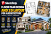 do sketchup floor plan design and 3d layout for architecture