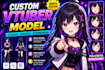 design high quality and rig nsfw vtuber live2d model