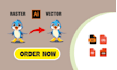 redraw  to raster to vector quickly convert
