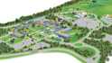 design a 3d isometric campus, resort and park map