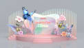 model 3d stage design,event backdrop,photobooth,giant paper flower,3d max render