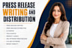 write ai tech press release for saas fintech product launch pr distribution