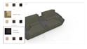 create a 3d sofa configurator using threejs and webgl