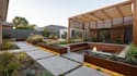 garden modern creative backyard, landscape design, rendering,