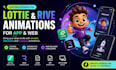 create character mascot rive, lottie animations web and app