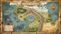 create map illustration, travel map, fantasy map, location map, tourist map