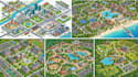create an interactive isometric map for city map, tourism map, wayfinding map