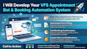 develop booking appointment bot,vfs bot,booking bot,vfs appointment