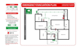 design fire emergency evacuation plan, map, diagram