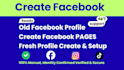 create fresh facebook account, old profile and page setup in 2hr
