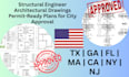 structural engineer, architectural drawing for tx, ga, fl, ma, ca, ny, nj permit