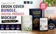 design ecover bundle, digital product mockup and ebook cover