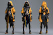 cyberpunk female character art