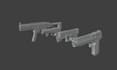create low to medium poly weapons for your game