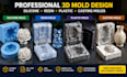 design custom 3d printable silicone resin plastic and casting mold from stl step
