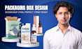 design custom packaging box and product label with 3d mockup