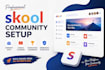 set up skool and customize your skool community, course and membership