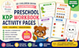 create preschool KDP workbook activity pages with cute educational illustrations