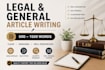 write well researched legal and general articles