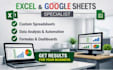 do excel spreadsheet data cleaning and google sheets data processing