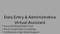 do professional data entry and administrative virtual assistant tasks