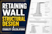 do retaining wall structural design and stability calculations