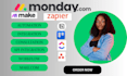 set up monday com, monday CRM, monday integration and automation with make com