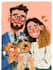 couple portrait wedding portrait illustration