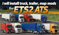 create ets2, ats, fs22, and beamng custom trucks, trailers, maps, skins