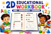 create 2d educational workbook illustrations for kids learning activity workbook