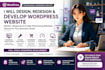 design redesign wordpress website and develop as a full stack developer