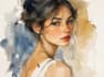 draw a sketchy watercolor portrait