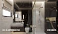 create modern 3d bathroom design, interior rendering and realistic visualization