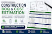 prepare construction boq quantity takeoff and cost estimation