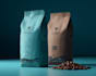 create coffee mockup, packaging, and label sticker design
