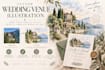 create a custom watercolor wedding venue illustration