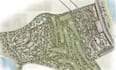 2d golf course layouts, site model from google map, fairway, disc golf, pathways