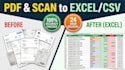 convert PDF bank statement, credit card statement, invoice, receipt to excel