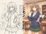 draw a anime sketch with color