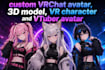 create a custom vrchat avatar, 3d model, VR character and vtuber avatar