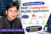 develop and fix PHP codeigniter mysql applications