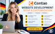 build customize update contao cms website with ecommerce integration fix bugs