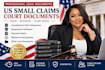 draft your US small claims complaint, response and court documents