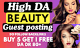 do high quality beauty guest post with a contextual backlink